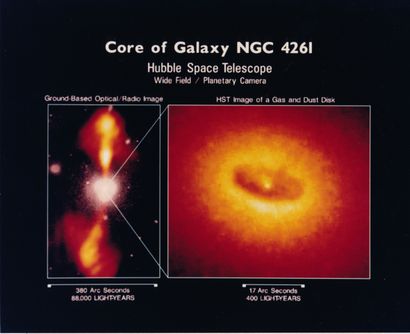 NASA Nasa. HUBBLE telescope. Historical photograph showing the 1st photograph in...
