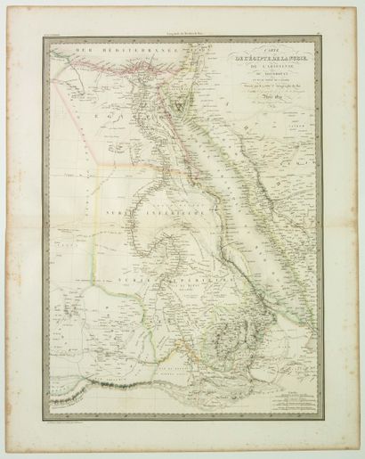 null Carte de 1829 de « L’ÉGYPTE, de LA NUBIE, de l’Abyssinie, du Kourdofan, et d’une...