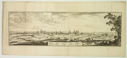 null GOLDEN COAST. "DIJON" the largest view of DIJON in its ramparts, by Merian ...