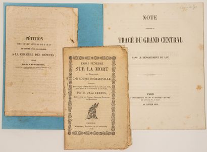 null LOT. 3 Documents imprimés 1828, 1844 et 1854 : Guillaume-Balthazar COUSIN DE...