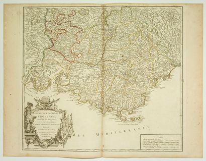 null PROVENCE & COMTAT VÉNAISSIN. Carte de 1754 : « Gouvernement général de PROVENCE,...