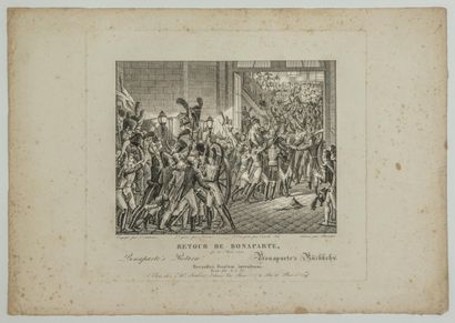 null CENT-JOURS. « Retour de BONAPARTE le 20 Mars 1815 » à Paris. Gravure (25 x 35,5...