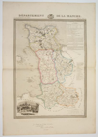 null Carte : « Département de LA MANCHE . » Atlas des Départements de la France....