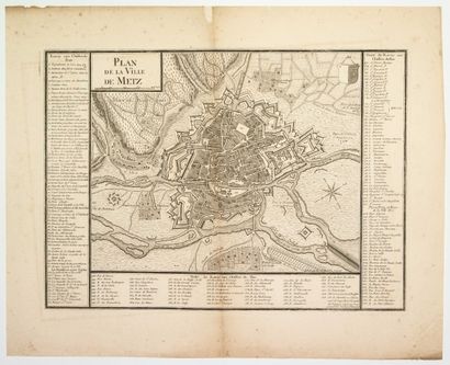null Plan de la Ville de METZ. (vers 1730) : la ville, la citadelle et ses fortifications....