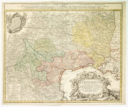 null LANGUEDOC. Carte de 1742 : « Le Gouvernement général de LANGUEDOC divisé en...