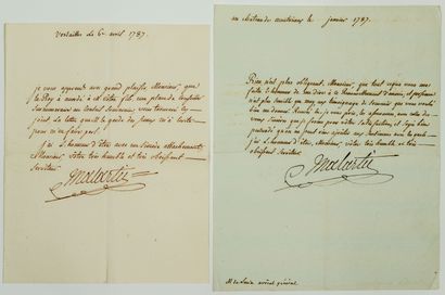 null TARN-ET-GARONNE. 1787. 2 Lettres signées Amable Gabriel Louis François MAURÈS...