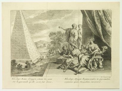 null ÉGYPTE. 2 Documents gravés : Petite Carte de 1827. « EGYPTI ANTIQUÆ à F. Delamache,...
