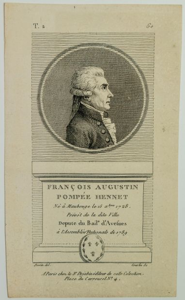 null NORD. François Augustin POMPÉE HENNET, Prévôt de MAUBEUGE, Député du Bailliage...