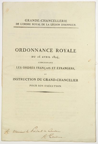 null (LÉGION D’HONNEUR. ORDRES FRANÇAIS ET ÉTRANGERS. 1824) « Grande-Chancellerie...