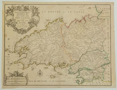 null DUCHÉ DE BRETAGNE. Carte de 1711 : « Gouvernement général du Duché de BRETAGNE...