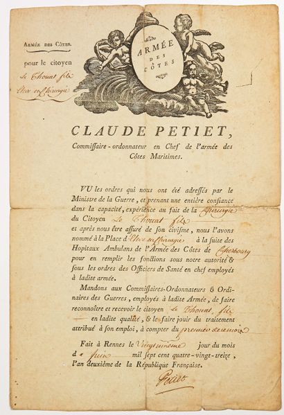 null PETIET (Claude-Louis) Député d’Ille et Vilaine & Ministre de la Guerre. (1749-1806)....
