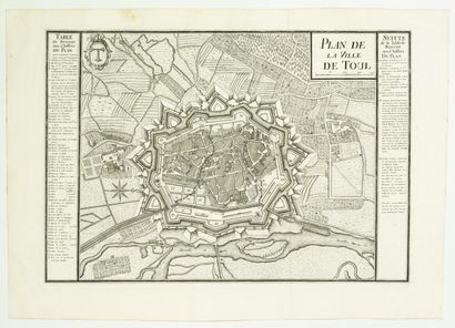 null Plan de la Ville de TOUL. (vers 1730) Gravé par Didier Bugnon (1676-1736) et...