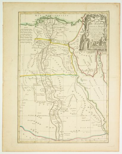 null Carte de 1762 de l’ÉGYPTE : « Carte de l’Égypte ancienne et moderne dressée...