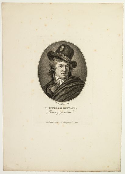 null Jean DUPLESSI-BERTAUX, Fameux Graveur (1747 – 1818). Gravure de François BONNEVILLE,...