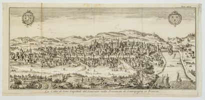 null YONNE. The city of SENS, in its ramparts. Italian engraving of the 17th century....