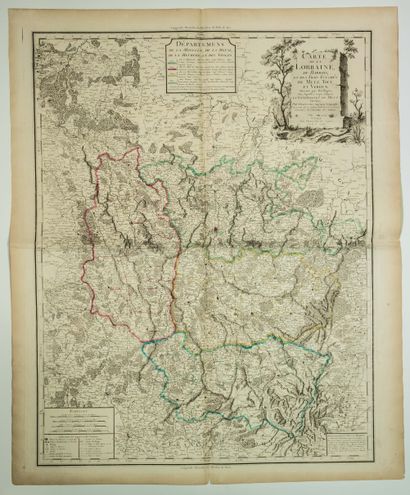null LORRAINE 1790. Grande « Carte de la LORRAINE, du BARROIS, et des trois Évêchés...