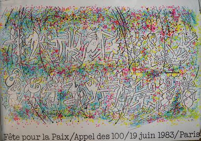 null Ensemble de 7 affiches éditées pour la Fête pour la Paix, Appel des 100, 1983...