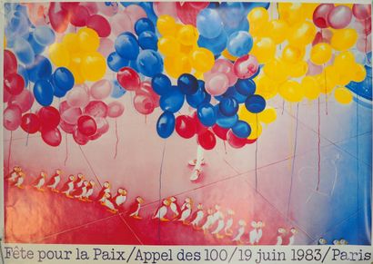 null Ensemble de 7 affiches éditées pour la Fête pour la Paix, Appel des 100, 1983...