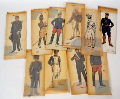 null Militaria

Lot de dix illustrations d’uniformes d’officiers de l’armée française...