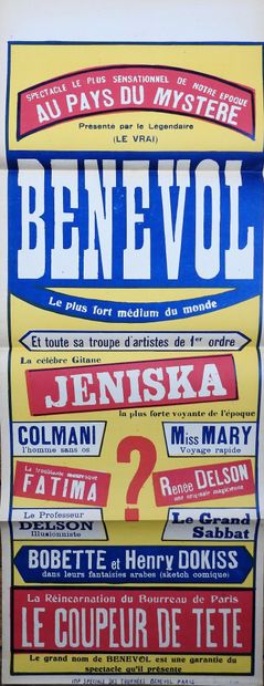  BENEVOL (Francesco Luigi Maria BENEVOLO 1865-1939). 
Affiche de texte de Benevol...