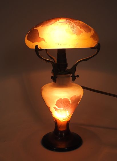 null ETABLISSEMENTS GALLE (1904-1936) 

	Table lamp with baluster base and slightly...
