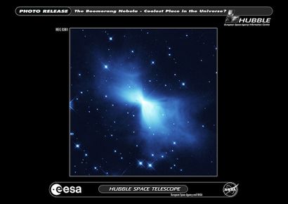 NASA NASA. Hubble Telescope. This strange nebula nicknamed "Boomerang Nebula" is...