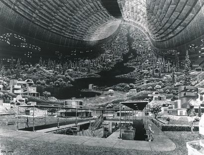 NASA Nasa. Une belle vue d'artiste : DON DAVIS d'un projet futuriste de ville spatiale...