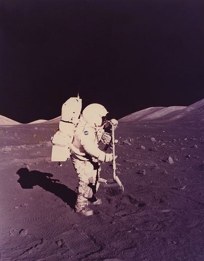NASA NASA. Apollo 17 mission. Astronaut Harrisson H. Schmitt, Apollo 17 lunar module...