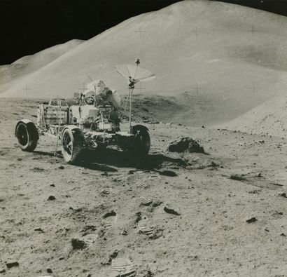 NASA NASA. Apollo 15 mission. The famous lunar Mount ADLEY is visible in the background...