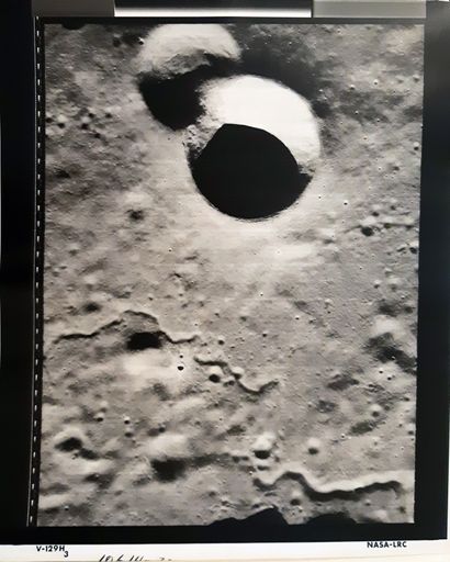 NASA Nasa. GRAND FORMAT. RARE. LRC LUNAR ORBITER V-129H. Fantastique paysage lunaire...