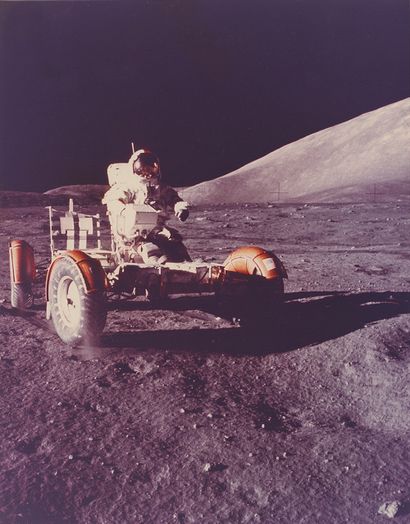 NASA NASA. Apollo 17 mission. Astronaut Eugene A. Cernan, commander, tests the Lunar...