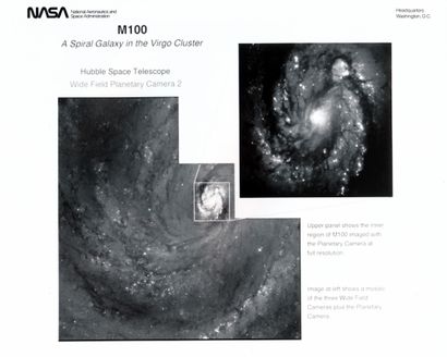 NASA Nasa. La première vue de la galaxie spirale du nuage de la Vierge par le télescope...