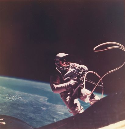 NASA NASA. Gemini IV mission. Historic spacewalk of astronaut Ed. White. He becomes...