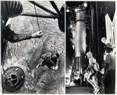 NASA Nasa. 2 vue historiques juxtaposées de l'astronaute vétéran Alan B. Shepard...