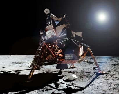 NASA Nasa. LARGE FORMAT. Perfect photograph of the lunar module "EAGLE" which landed...