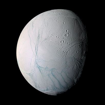 NASA NASA. LARGE FORMAT. One of the most beautiful view of Saturn's Moon : ENCELADE....