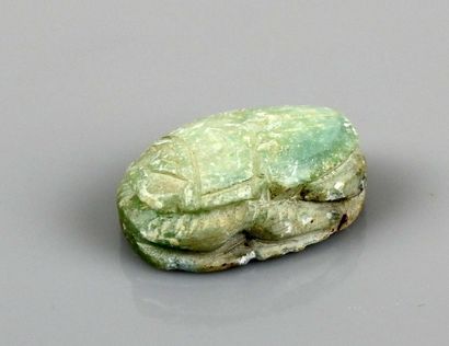 null Bead in the shape of a scarab decorated with hieroglyphs, very fine

Steatite...