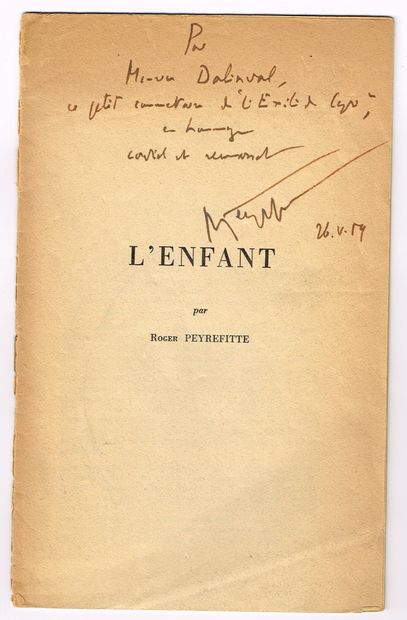 null Roger PEYREFITTE (Castres 1907-2000), writer : " L'Enfant ", paperback (12 p...