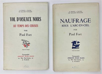  Paul FORT : Ensemble de 2 recueils de poésies avec envois autographes signés, Ed....