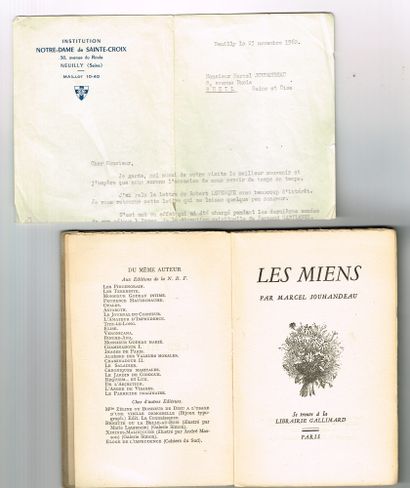 null Marcel JOUHANDEAU (Guéret 1888-1979), écrivain : « Les Miens », Gallimard 1942,...