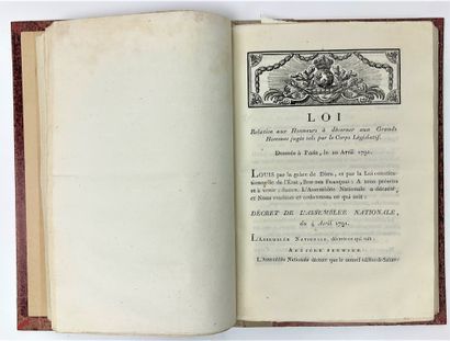 DECRETS & LAWS 1791: Bound volume (half vellum,...