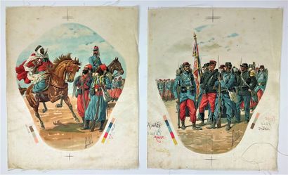 null MILITARIA - Louis BOMBLED (1862-1927), painter and illustrator : suite of 2...