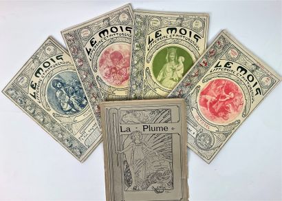 null MUCHA : Suite de 4 exemplaires de la revue culturelle « Le Mois littéraire et...