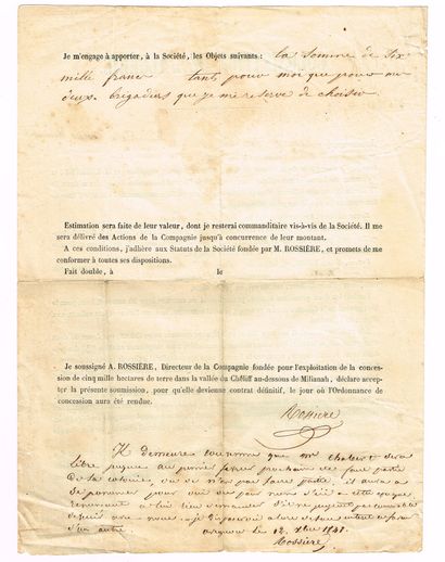  ALGERIA - Rare document of 1847, pre-colonization. On December 21, 1847 takes place...
