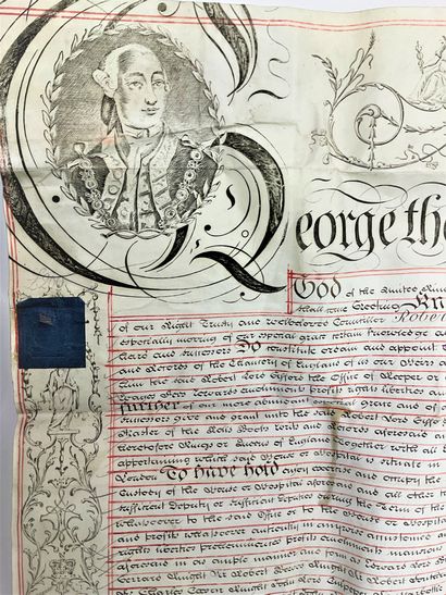 null ROYAUME-UNI – GEORGE IV (1762-1830) : Lettres-Patentes du Roi établissant Lord...