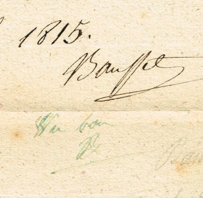  IMPERATRICE MARIE-LOUISE (1791-1847) : Pièce signée de sa main (paraphe) avec les...