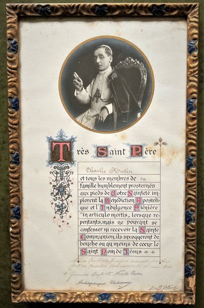null BENOIT XV (1854-1922), Pape de 1914 à sa mort : Bénédiction autographe signée,...