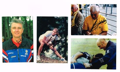 null SPORT : Set of 4 original photographs (10 x 15 cm) signed by : the cycling champion...