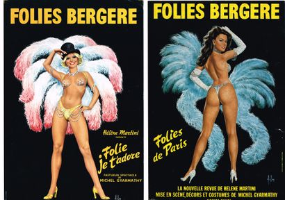 FOLIES BERGERE : ensemble de 2 affichettes...