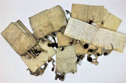  CHARTES - FLANDERS : Set of 10 charters in Flemish around 1580